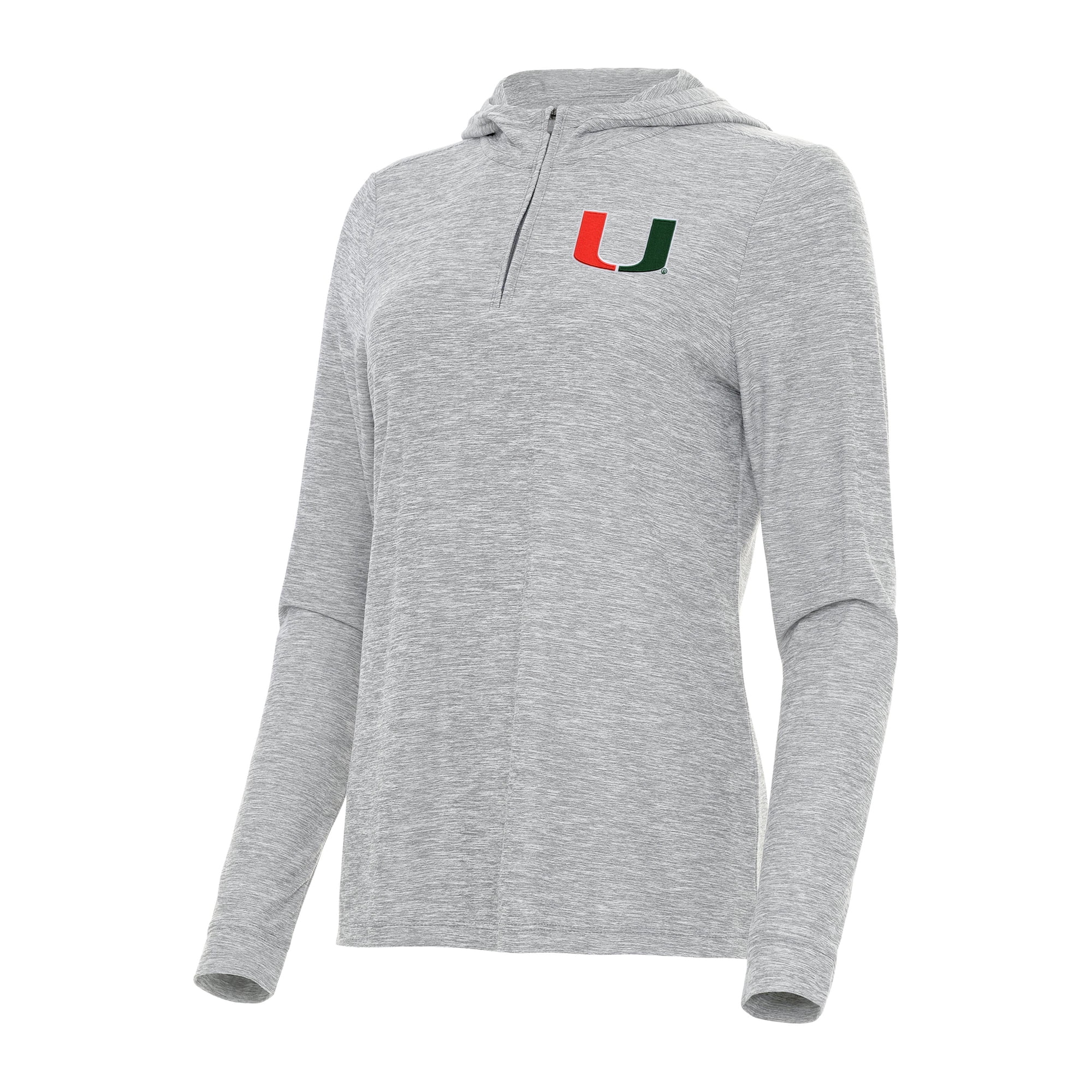 Women's Antigua Heather Gray New Mexico Lobos Daybreak Quarter-Zip