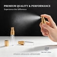 thumbnail image 4 of 100 Pcs Mini Spray Bottles, 5 ml & 3 ml Glass Fine Mist Spray Bottles, Refillable Travel Perfume Bottle with Gold Cap, Clear Empty Portable Sample Containers for Essential Oils, 4 of 8