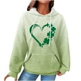 thumbnail image 2 of xixinqiwan Women's St. Patrick's Day Hooded Sweatshirts,Women's Four-Leaf Clover Pullover Sweatshirt Hoodie For Paddys Day Mint Green S, 2 of 6