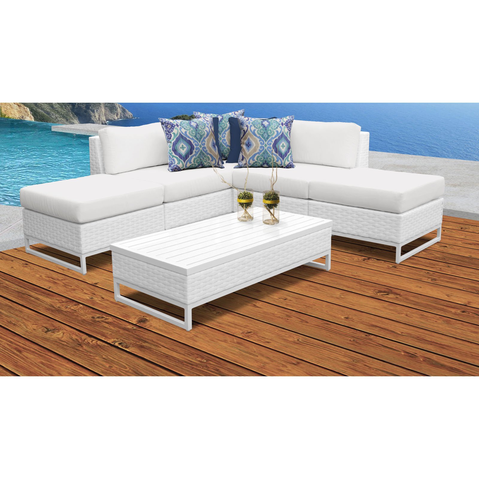 TK Classics MIAMI-06c-ARUBA Miami Outdoor Wicker Patio Furniture Set 06c&#44; Aruba - 6 Piece - image 3 of 3