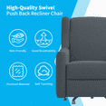 thumbnail image 2 of MUZZ Upholstered Push Back Recliner Chair,Glider Recliner Sofa Chair for Home,Dark Grey, 2 of 5