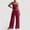 Wine, variant on Women's 2 Piece Pajama Lounge Set Summer Matching Lounge Sets Spaghetti Strap Tank Top Comfy Wide Leg Pants Sets Wine