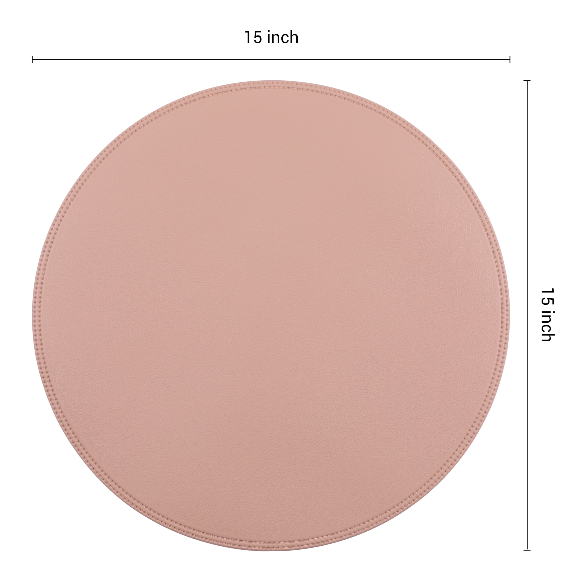 Unique Bargains Set of 6 Faux Leather Placemats Pink
