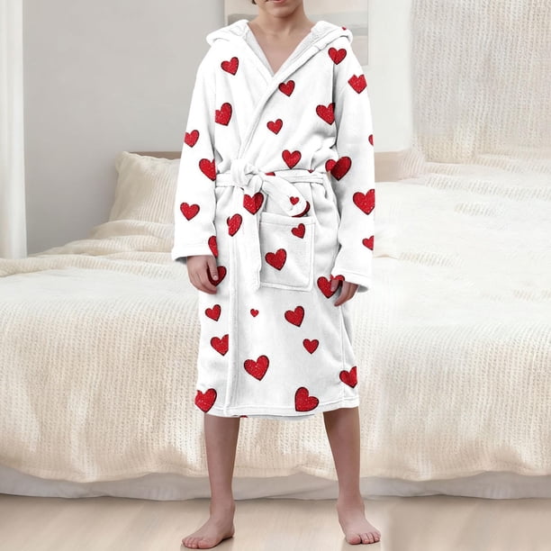Ropa de cama Ropa infantil Albornoz grueso con capucha alargado Pijamas de terciopelo para niñas Camisón de poliéster para niñas