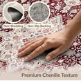 thumbnail image 6 of ODIKA 8'x10' Washable Area Rug Non-Shedding, Easy Care, Vintage Grey Ornate Border Distressed Throw Maroon Round Burgandy for King Size Bedroom Under Bed, Master Suite, 6 of 7