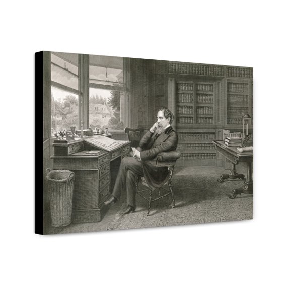 Canvas Print: Charles Dickens In His Study At Gadshill, 1875