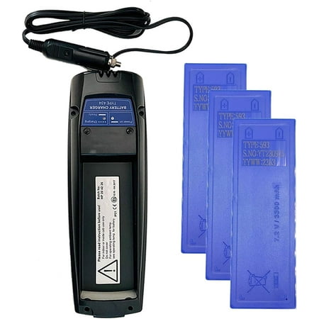 (1 Pack) DC 10~35V Battery Charger Type 434 + (3 Pack) Scanreco 593 Batteries for 7.2V Scanreco EEA4291/434 EEA2512/RC400/590/960 Battery (2*Battery+1*Charger)
