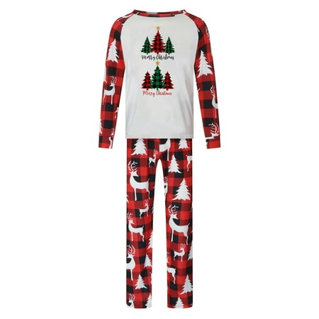 

Christmas Gifts Christmas Pjs Matching Sets Cute Printed Top + Plaid Pants Sleepwear Holiday Pajamas Jammies for Family or Couples