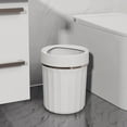 thumbnail image 2 of Kitchen Trash Can, Step-On Garbage Can with Lid, Tall Kitchen & Bathroom Trash Can, Small Office Waste Bin, White - Xuniizn, 2 of 7