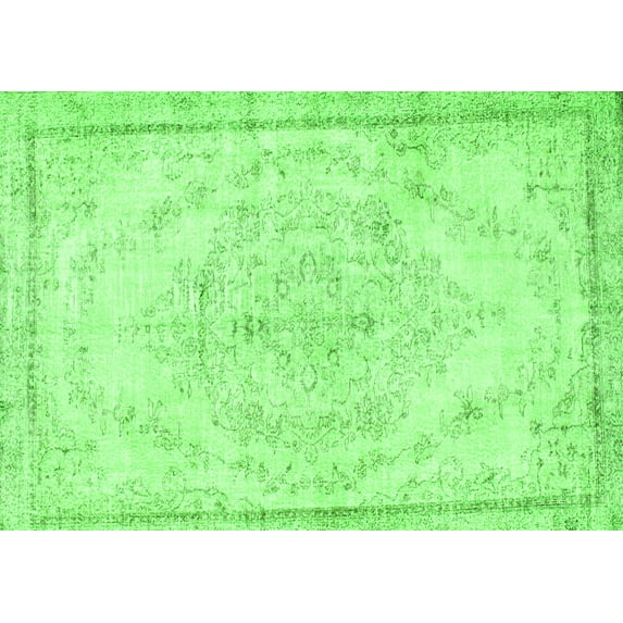 Ahgly Company Indoor Rectangle Persian Green Traditional Area Rugs, 6' x 9'