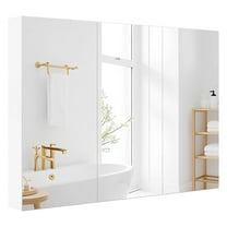 Large Bathroom Medicine Cabinet with Mirror & 3 Mirrored Doors, Wall Mounted, Adjustable Shelves, 36 x 4.5 x 25.5 Inches