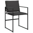 thumbnail image 4 of vidaXL 9 Piece Patio Dining Set with Cushions Black Textilene, 4 of 9
