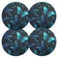 thumbnail image 3 of 15 Inch Round Grid Plate Mats Heat Non-Slip Resistant PVC Placemats for Kitchen Dining Table Decor Blue-green Butterfly Pattern 4PCS, 3 of 5