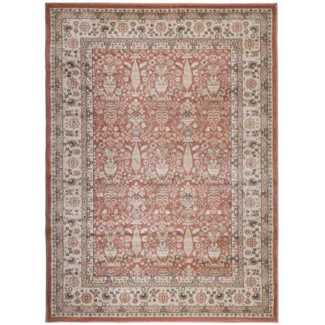 Radici 3812-1032-TERRACOTTA Garda Rectangular Oriental Rugs, Terracotta - 7 ft. 10 in. x 10 ft. 6 in.