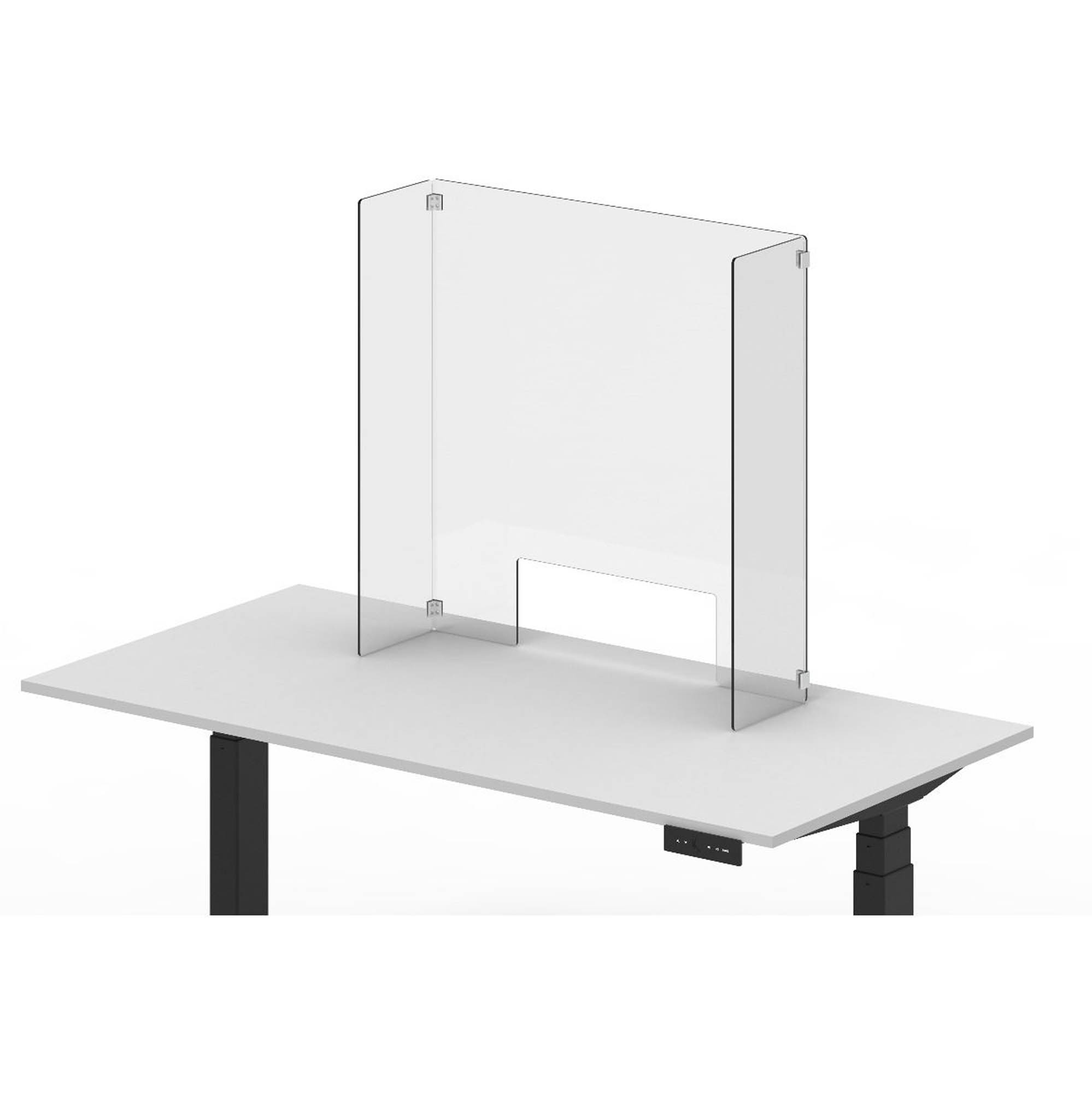 Offex Clear Freestanding Protective Acrylic Shield and Sneeze Guard