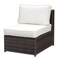 thumbnail image 1 of Bowery Hill Contemporary Rattan Patio Armless Chair in Brown and Beige, 1 of 6