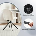 thumbnail image 4 of Velvet Swivel Office Chair No Wheels, Small Comfy Mid Century Armless Desk Chair, Cute Swivel Vanity Chair No Wheels for Small Spaces, Bedroom,Living Room,Home Office, Cream, 4 of 16