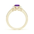 thumbnail image 2 of ANGARA Natural 1 Ct. Amethyst with Diamond Halo Ring in 14K Yellow Gold for Women (Ring Size: 6), 2 of 9