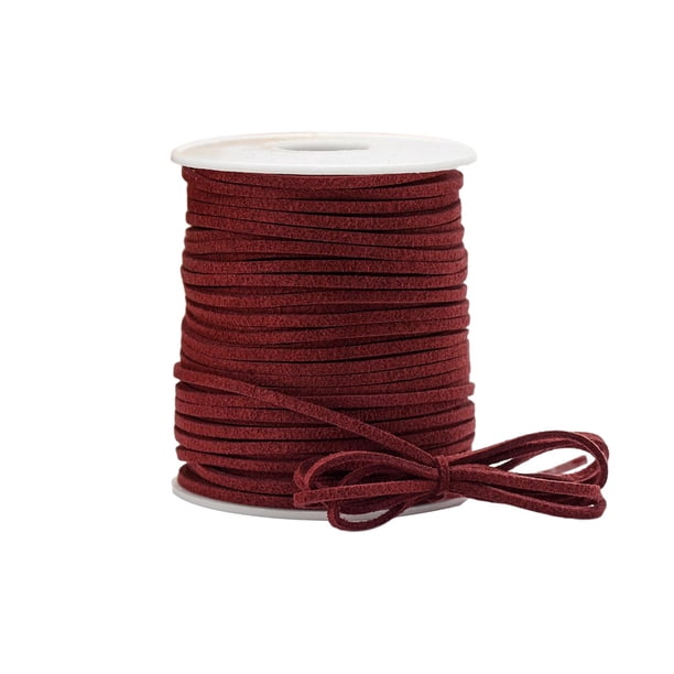Wosthever 1 rollo de poliéster para hacer joyas, reemplazo de cordón, bricolaje, recortable, Color sólido, resistente a desgarros, gargantilla, Suministros de marroquinería Vino rojo Wosthever HA076603-07
