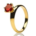 thumbnail image 2 of Ruby Wedding Ring - Solitaire Wedding Ring - Ladies CZ Ring - Yellow Gold Ring - Solitaire, 8.5, 2 of 3