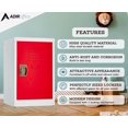 thumbnail image 4 of AdirOffice 24” Steel Metal Locker 1-Tier Storage Cabinet with Key & Hooks, Red, 4 of 9