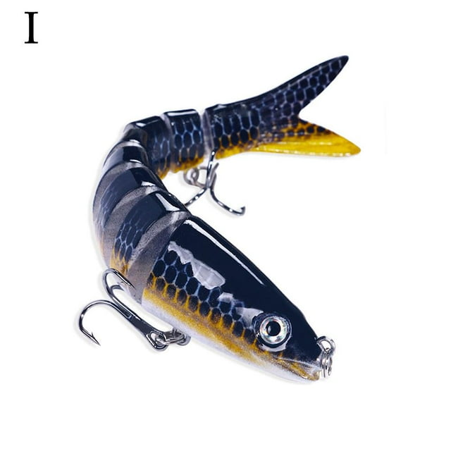 Leurres de Pêche 8 Segments Poisson Bar Vairon Swimbait Matériel Hameçon Crank Baits