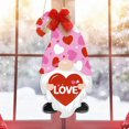 thumbnail image 5 of Valentine's Day Gnome Welcome Sign, Valentines Hanging Wreath Door Sign for Front Door Decor, Red Heart Love Decor Sweet Gnome Door Hanger, for Home Wall Yard Indoor Outdoor Garden Window, 5 of 7