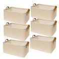 thumbnail image 1 of Contenedores de tela para armario SNWDN, color beige, 38 x 26 x 19 cm, paquete de 6, 1 of 7