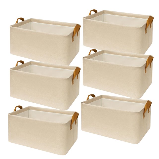 Contenedores de tela para armario SNWDN, color beige, 38 x 26 x 19 cm, paquete de 6
