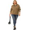 thumbnail image 3 of Sudadera con capucha Agnes Orinda talla grande marrón 1X, 3 of 7
