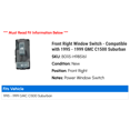 thumbnail image 2 of Front Right Window Switch - Compatible with 1995 - 1999 GMC C1500 Suburban 1996 1997 1998, 2 of 2