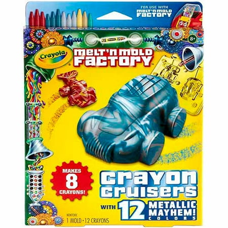 Crayola Melt 'N Mold Factory Crayon Cruisers, Metallic (Best Way To Melt Crayons)