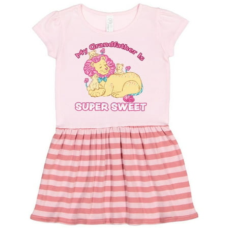 

Inktastic My Grandfather Is Super Sweet Cotton Candy Lions Gift Toddler Girl Dress