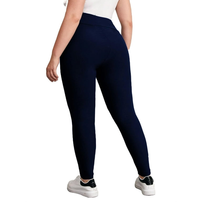 Women's Super Elastic Solid Leggings High Waist Seamless Leggings Yoga Pants  Tummy Control 3XL 