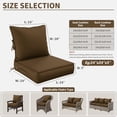thumbnail image 2 of Kimunuk Outdoor Seat Cushion Set, 24" X 24" X 4" Water-Resistant & Fade-Resistant Patio Furniture Replacement Cushions with Handle and Straps for Sofa Chair, Chocolate, 2 of 7