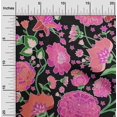 thumbnail image 2 of oneOone Cotton Poplin Twill Black Fabric Asian Chinese Flower Quilting Supplies Print Sewing Fabric By The Yard 56 Inch Wide, 2 of 5