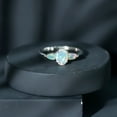 thumbnail image 3 of Rosec Jewels Oval and Pear Cut Ethiopian Opal Ring, Three Stone Ring - AAA Quality, 10K White Gold, US 9.50, 3 of 9