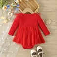 thumbnail image 3 of Baby Girls' Dresses Solid Color Romper Long Sleeve Bodysuit Baby Girl Clothes Baby Outfits Girl for 6-12 Months, 3 of 8