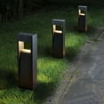 thumbnail image 6 of Better Homes & Gardens 15 Lumen Solar Powered LED Outdoor Landscape Cast Metal Square Bollard Path Lights Black, 4-Pack, 6 of 10
