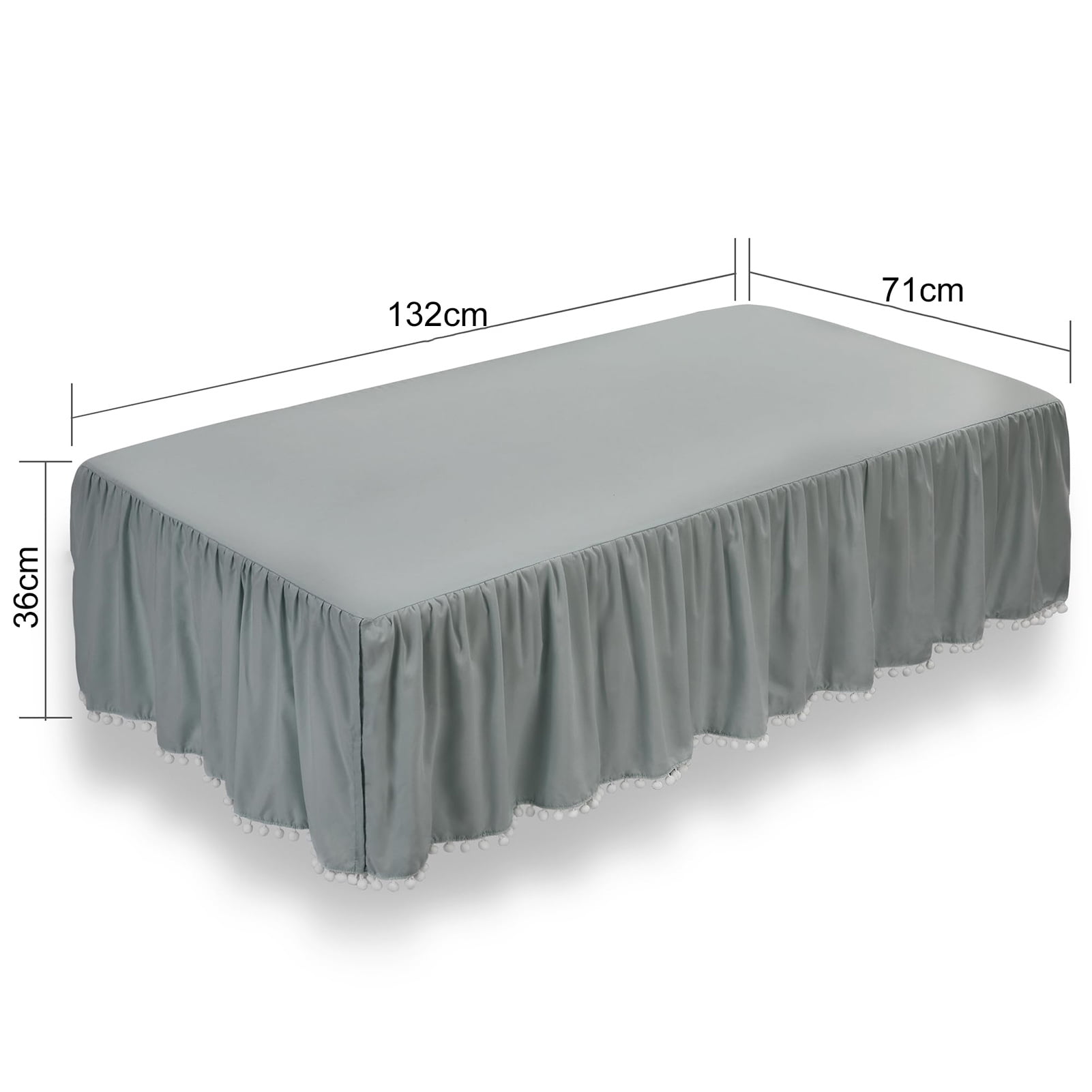 Pnellth Plush Ball Ruffled Crib Skirt Toddler Adjustable Elastic Bedding Crib Ruffle Bed Skirt Baby Boys Girls Bed Cover