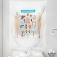 thumbnail image 1 of Anatomy Tapestry, Human Inner Organs List Infographic Male Female Body Plain Background, Fabric Wall Hanging Decor for Bedroom Living Room Dorm, 5 Sizes, Pale Blue Beige, by Ambesonne, 1 of 1