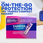 Tampax Radiant Tampons with LeakGuard Braid, Regular Absorbency, 42 Count