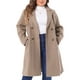 thumbnail image 1 of Abrigo largo de mujer plus size Agnes Orinda, con solapas, de doble botonadura, abrigo de invierno con bolsillos, 1X marrón claro, 1 of 6