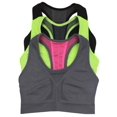 thumbnail image 2 of ToBeInStyle Women's Pack of 3 Reversible Compression Double Layered Sports Bras, 2 of 6