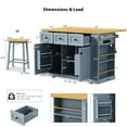 thumbnail image 5 of Kitchen Island with Storage, Moveable Kitchen Island with Power Outlet and Drop Leaf, Portable Kitchen Carts with Drawers and Shelves for Dinning Room, 5 of 10