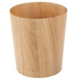 thumbnail image 3 of mDesign Round Bamboo Trash Can Wastebasket, Small Garbage Container Bin, Natural, 3 of 5