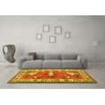 thumbnail image 3 of Ahgly Company Machine Washable Indoor Square Animal Yellow Traditional Area Rugs, 7' Square, 3 of 4