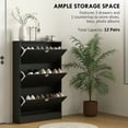 thumbnail image 4 of HOMCOM Narrow Shoe Cabinet with 3 Flip Drawers for Entryway, Black, 4 of 10