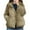 Coffee, variant on Fashion Winter Warm Coats for Womens Hooded Plus Size Solid Color Down Jacket Loose Jacket Thick Detachable Hat Versatile Jacket
