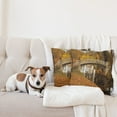 thumbnail image 4 of Ambesonne Autumn Throw Pillow Cover 2 Pack, Old Bridge in Fall Forest, 18", Multicolor, 4 of 7